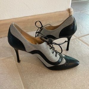 Manolo Blahnik Gray + Black Women's heel Italian size 40